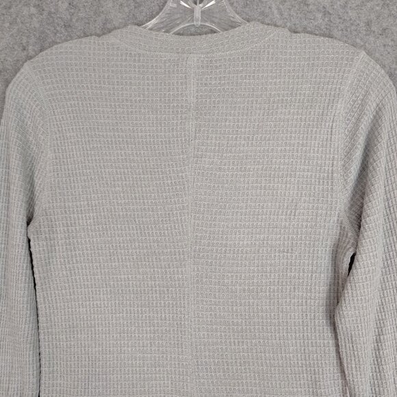 Free People Shirt Womens Sz L Gray One of the Girls Henley Waffle Long Sleeve - Picture 6 of 11